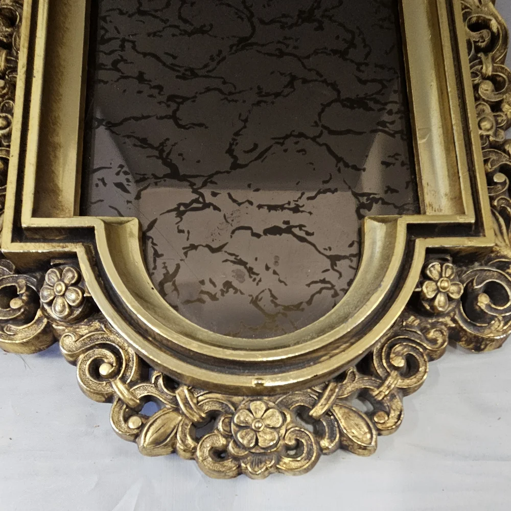 Elegant Gold and Black Wall Mirror